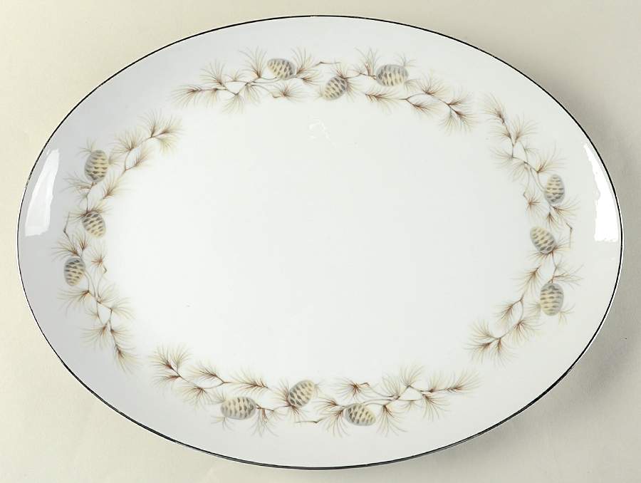 Garland of Cone 16" Oval Serving Platter by Empress (Japan)-1