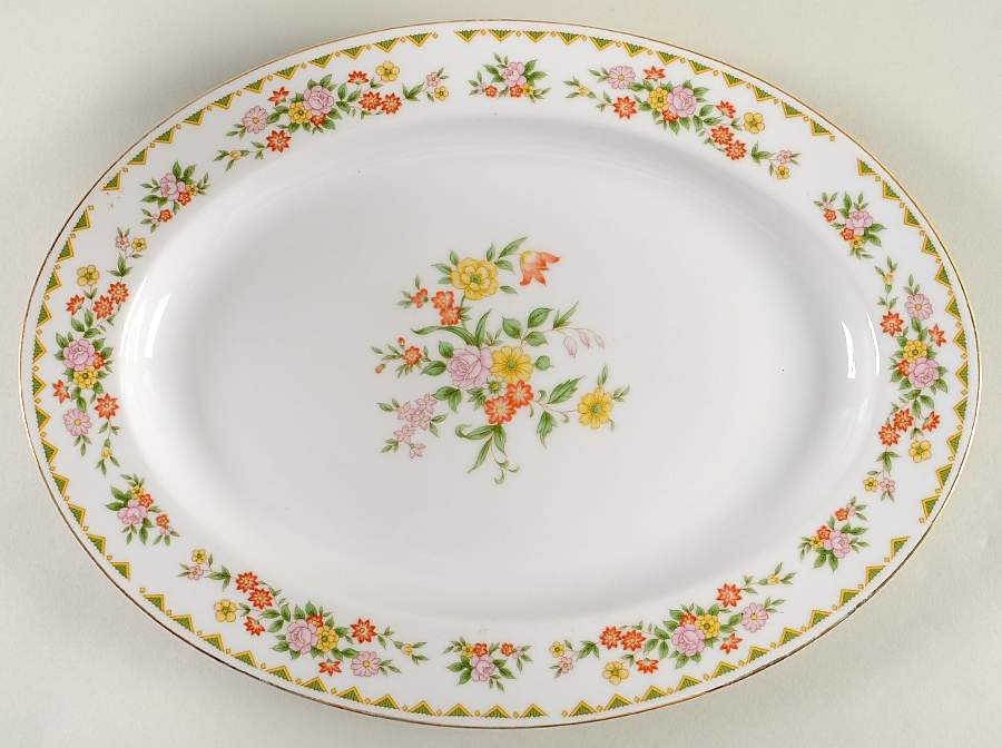 Gaiety 14" Oval Serving Platter by Empress (Japan)-1