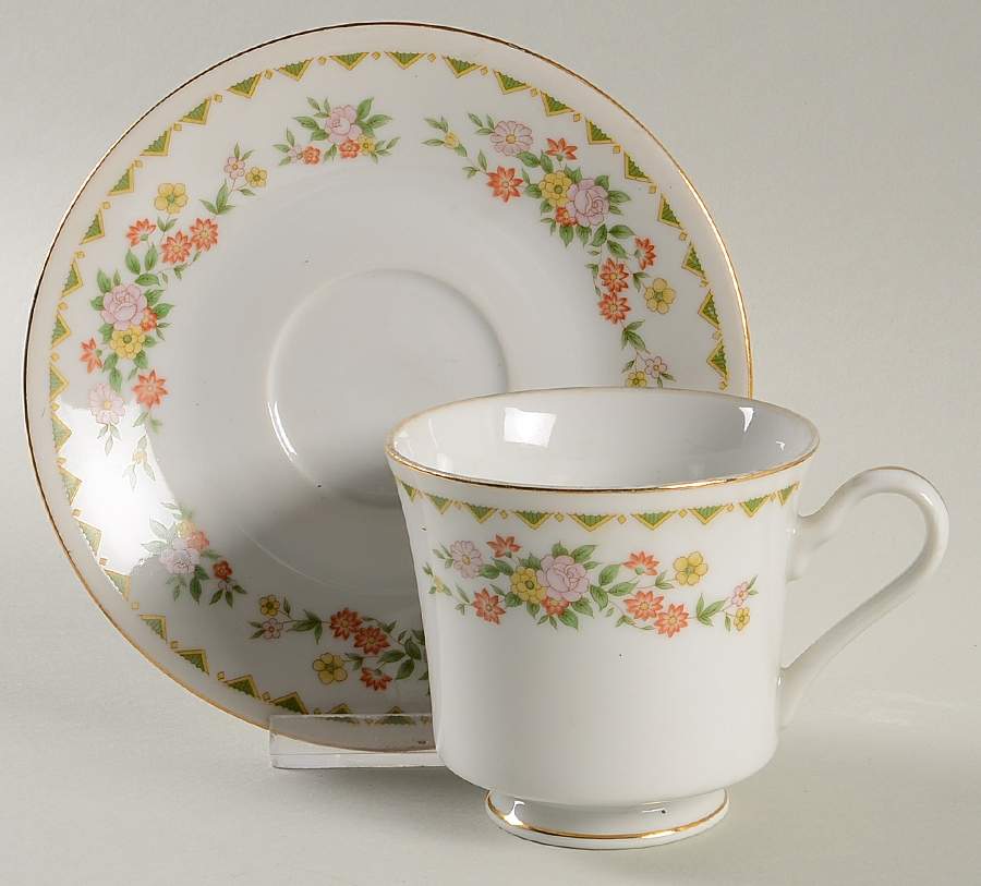 Gaiety Footed Cup & Saucer Set by Empress (Japan)-1