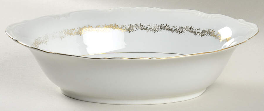 Golden Garland 10" Oval Vegetable Bowl by Empress (Japan)-1