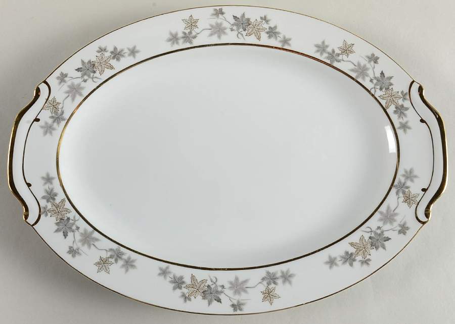 Golden Silhouette 14" Oval Serving Platter by Empress (Japan)-1