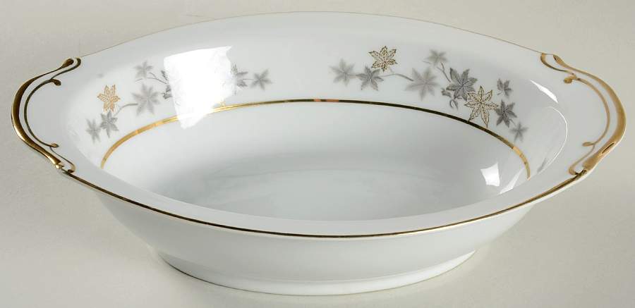 Golden Silhouette 10" Oval Vegetable Bowl by Empress (Japan)-1