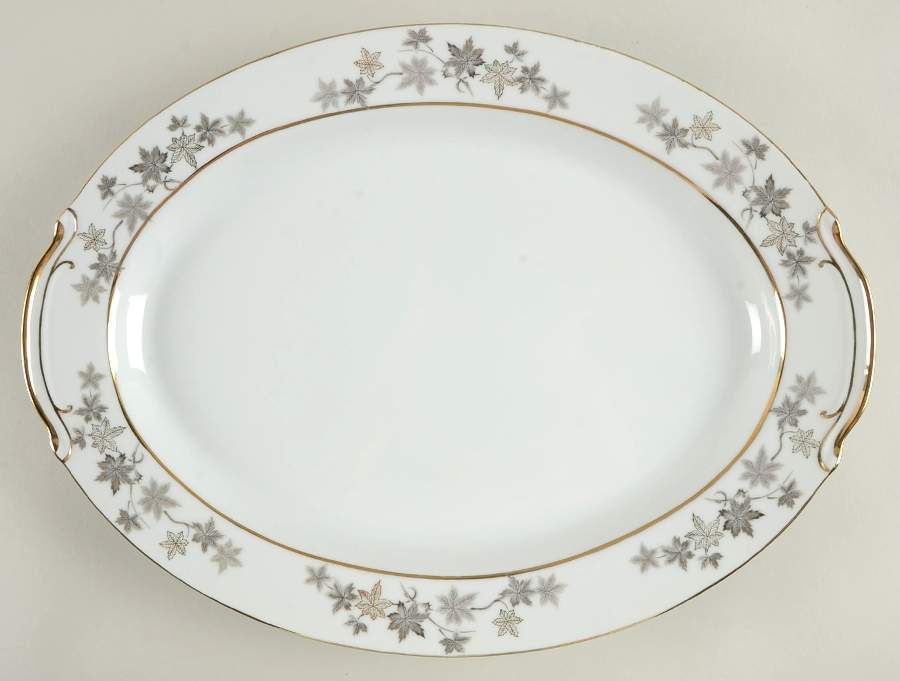 Golden Silhouette 16" Oval Serving Platter by Empress (Japan)-1