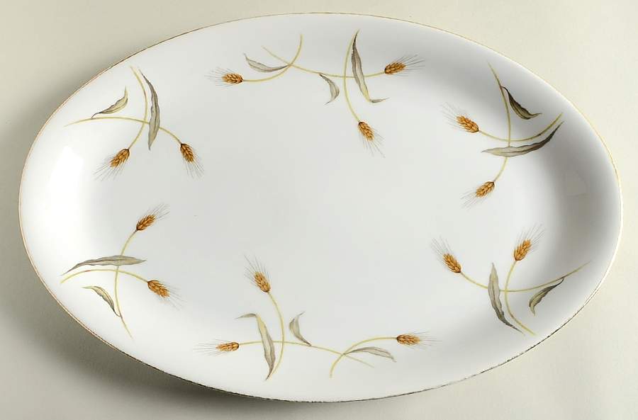 Golden Wheat 16" Oval Serving Platter by Empress (Japan)-1