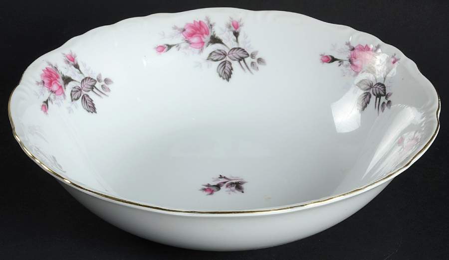 Gray Moss Rose (Scalloped) 9" Round Vegetable Bowl by Empress (Japan)-1