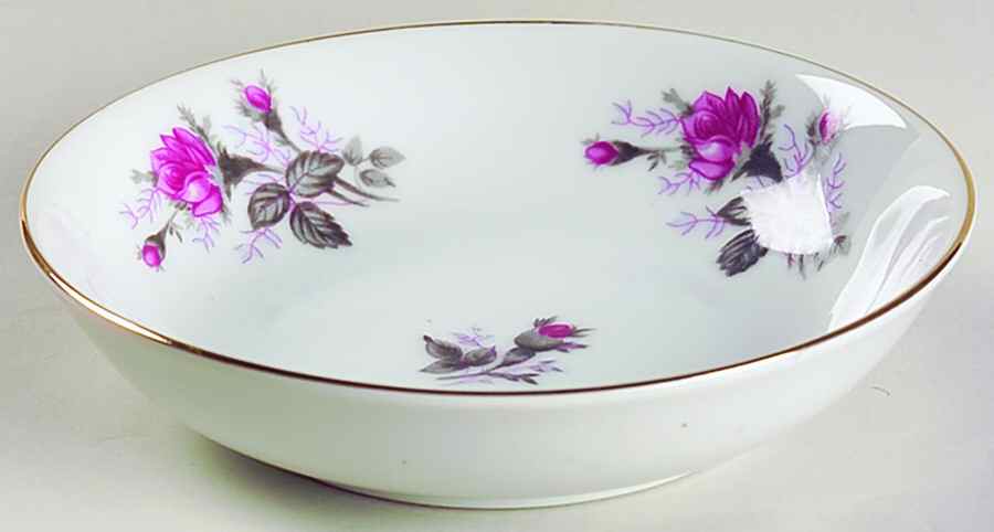 Gray Moss Rose (Smooth) Fruit/Dessert (Sauce) Bowl by Empress (Japan)-1