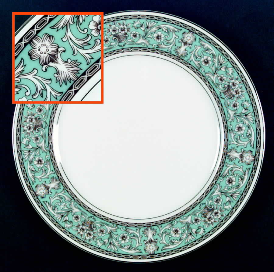 Lucinda (Turquoise Rim) Dinner Plate by Empress (Japan)-1