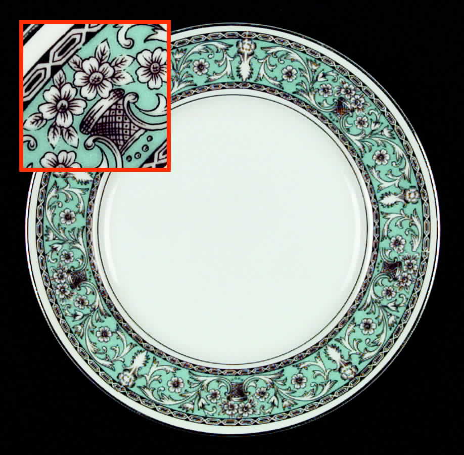 Lucinda (Turquoise Rim) Salad Plate by Empress (Japan)-1