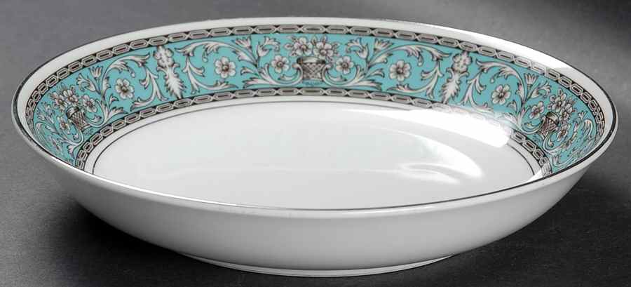 Lucinda (Turquoise Rim) Coupe Soup Bowl by Empress (Japan)-1
