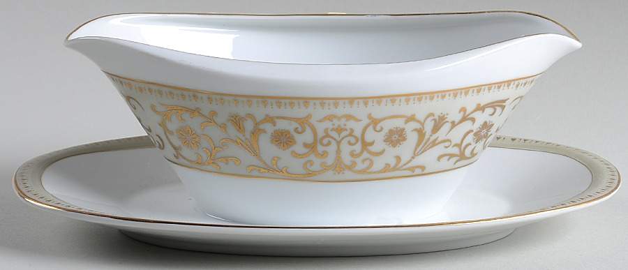 Mandalay Gravy Boat with Attached Underplate by Empress (Japan)-1