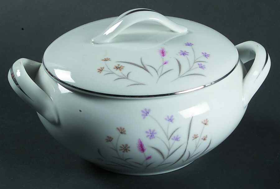 Meadow Song Sugar Bowl & Lid by Empress (Japan)-1