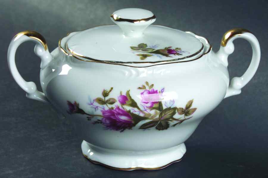 Moss Rose Sugar Bowl & Lid by Empress (Japan)-1