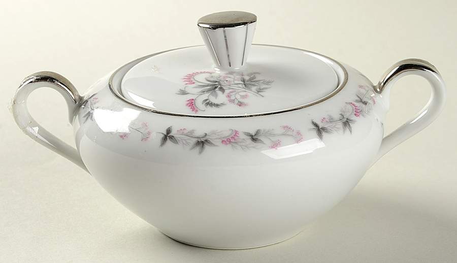 Pink Valley Sugar Bowl & Lid by Empress (Japan)-1