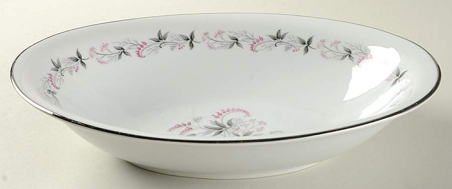 Pink Valley 10" Oval Vegetable Bowl by Empress (Japan)-1
