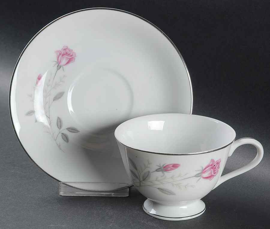 Rosedale Footed Cup & Saucer Set by Empress (Japan)-1