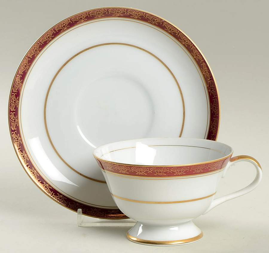 Royalty Footed Cup & Saucer Set by Empress (Japan)-1