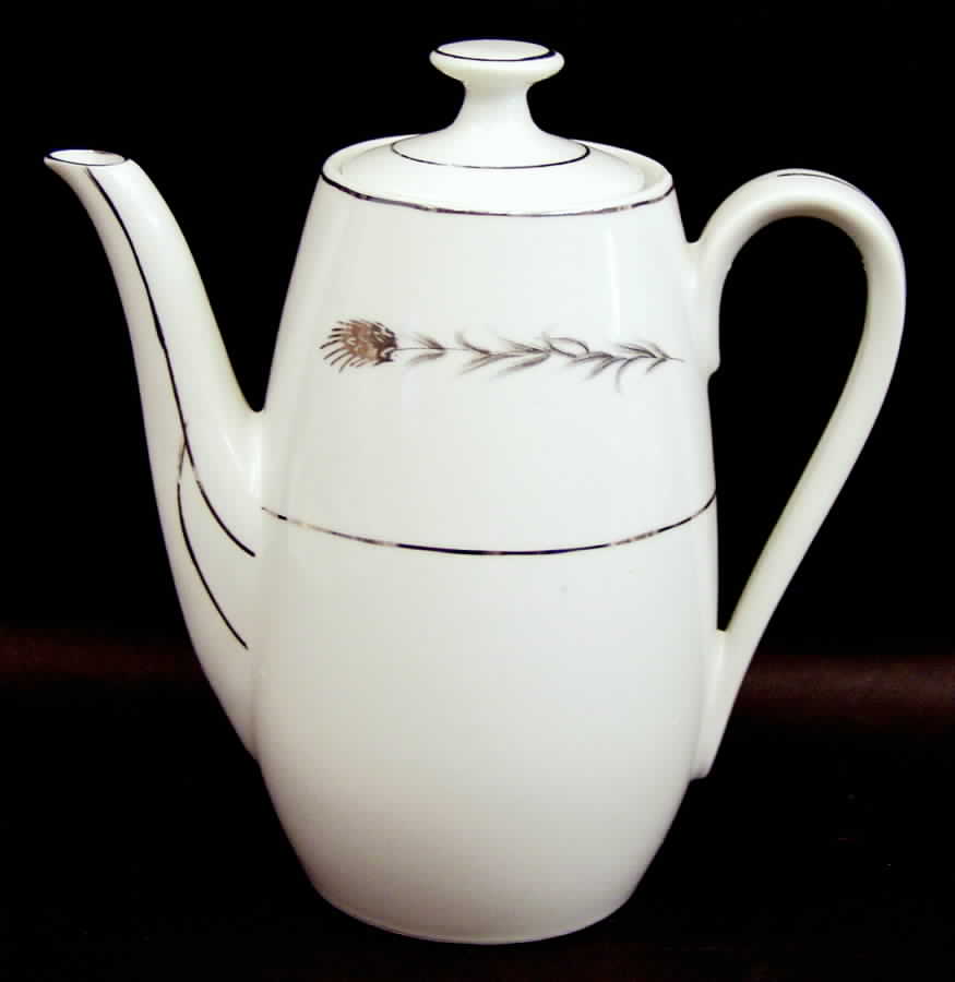 Silver Wheat (1106) Small Coffee Pot & Lid by Empress (Japan)-1