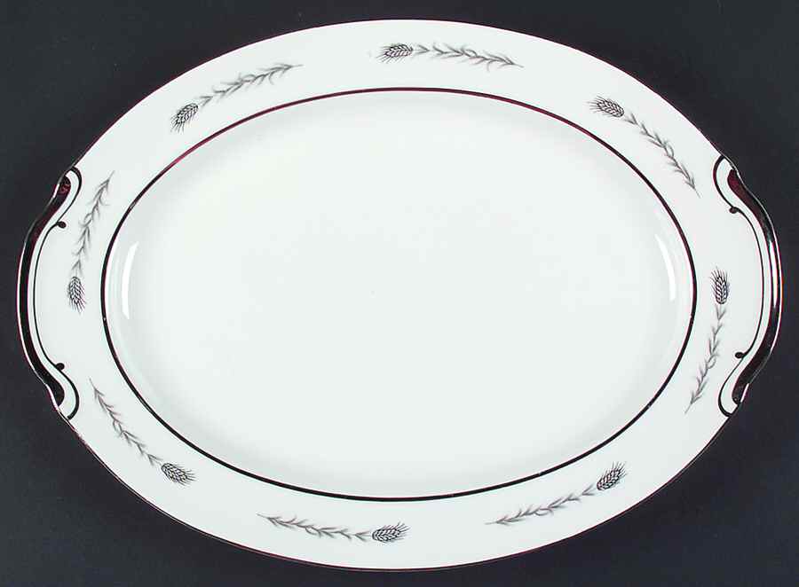 Silver Wheat (1106) 16" Oval Serving Platter by Empress (Japan)-1
