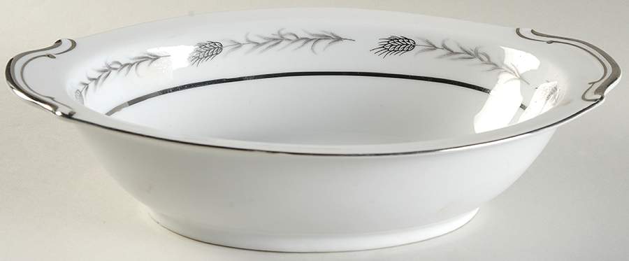 Silver Wheat (1106) 10" Oval Vegetable Bowl by Empress (Japan)-1