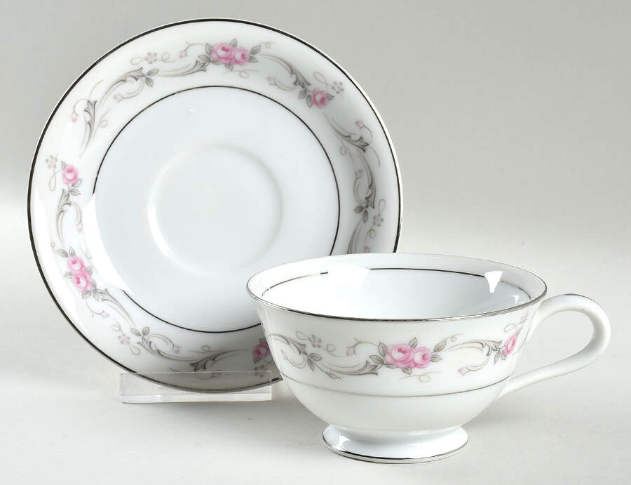 Spring Time Footed Cup & Saucer Set by Empress (Japan)-1