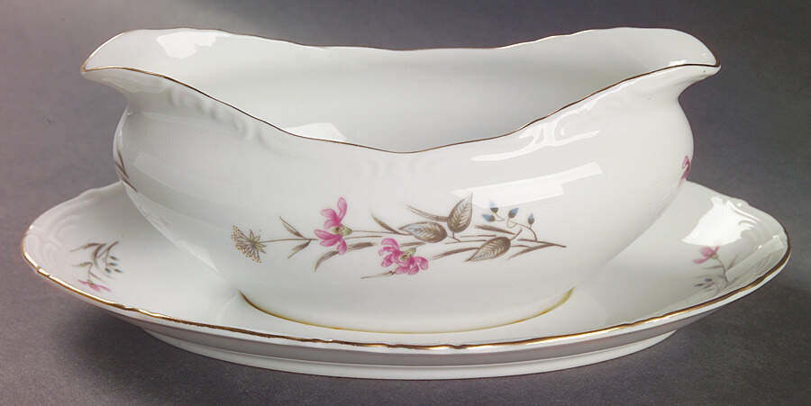 Symphony Gravy Boat with Attached Underplate by Empress (Japan)-1