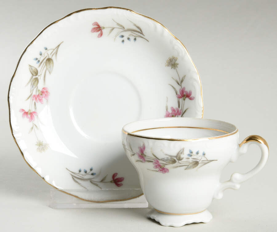 Symphony Footed Demitasse Cup & Saucer Set by Empress (Japan)-1