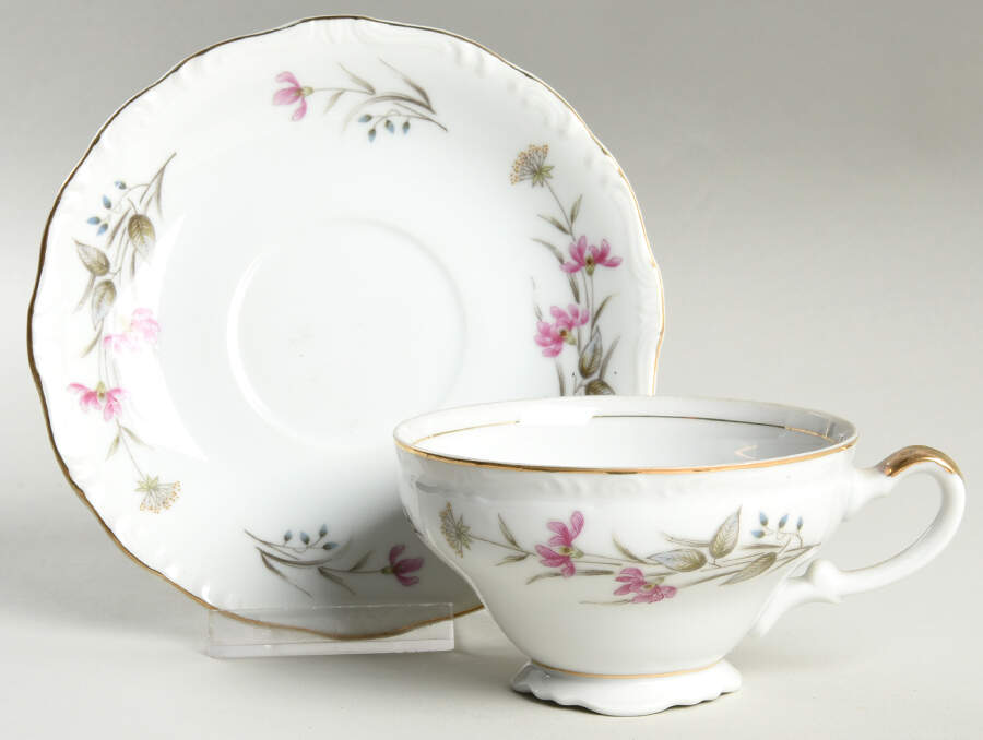 Symphony Footed Cup & Saucer Set by Empress (Japan)-1