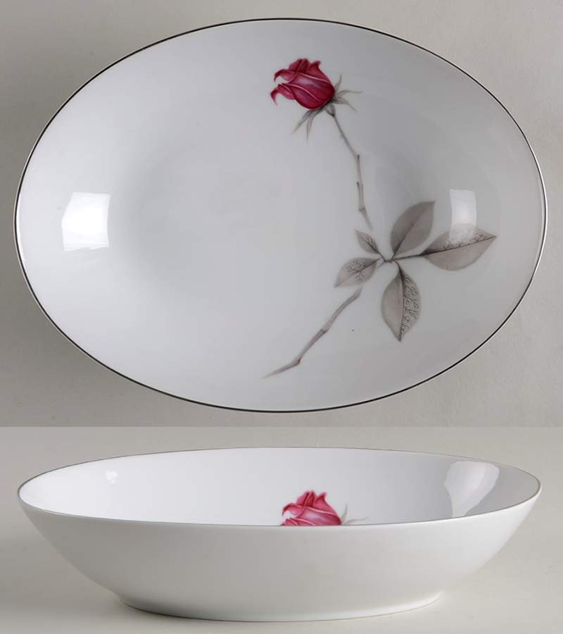 Tea Rose 10" Oval Vegetable Bowl by Empress (Japan)-1