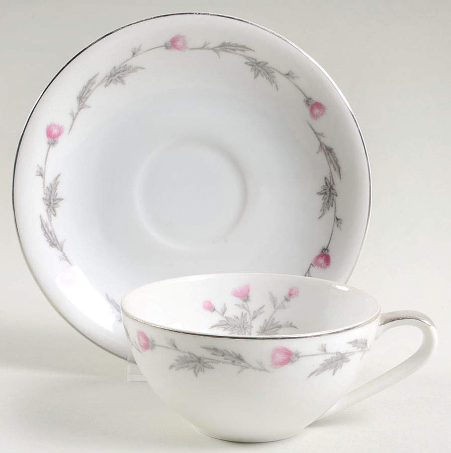 Thistle Footed Cup & Saucer Set by Empress (Japan)-1