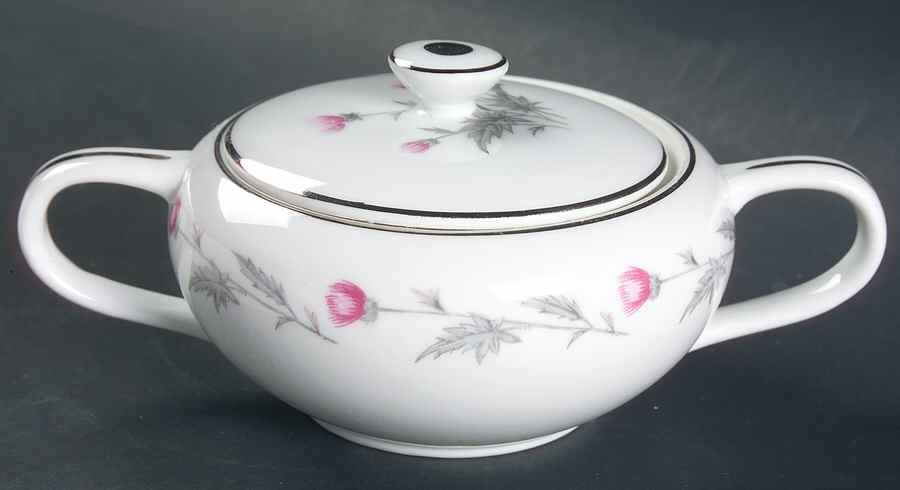 Thistle Sugar Bowl & Lid by Empress (Japan)-1