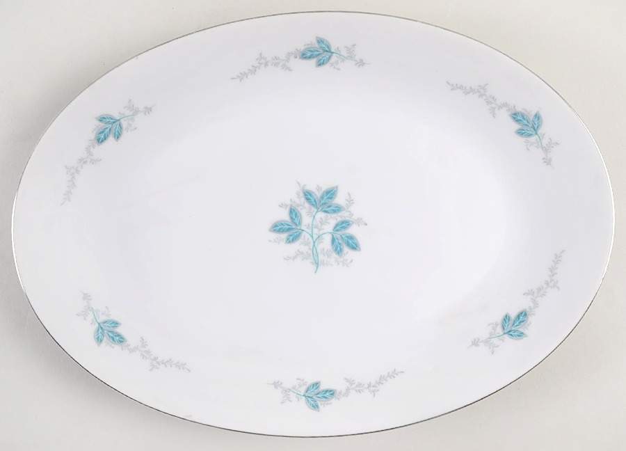 Turquoise 12" Oval Serving Platter by Empress (Japan)-1