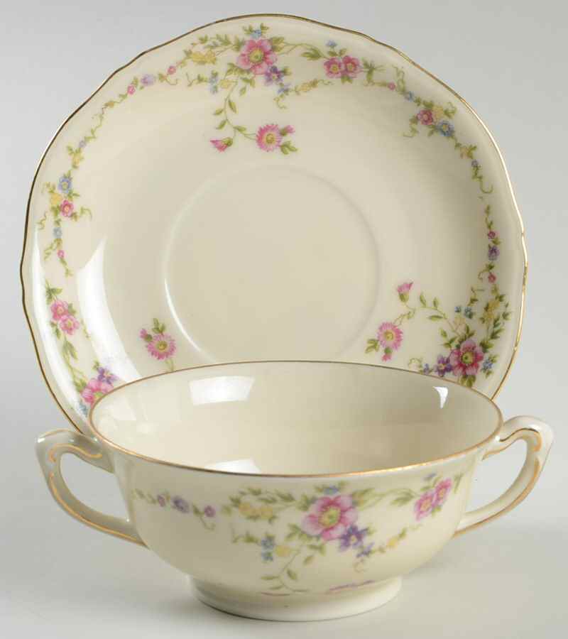 12317 Footed Cream Soup Bowl & Saucer Set by Epiag-1