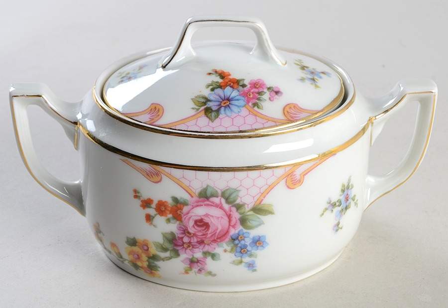 Bridal Rose (White Background) Sugar Bowl & Lid by Epiag-1