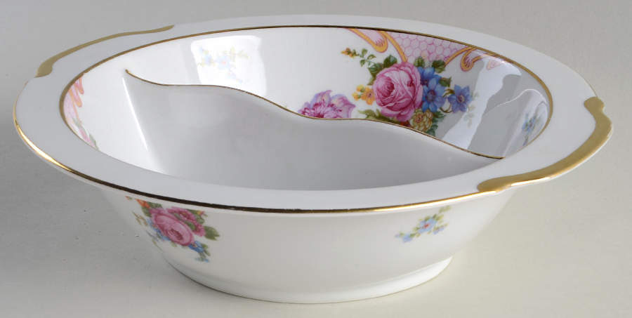Bridal Rose (White Background) Round Divided Vegetable Bowl by Epiag-1