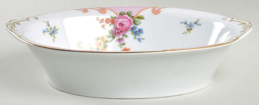 Bridal Rose (White Background) 10" Oval Vegetable Bowl by Epiag-1