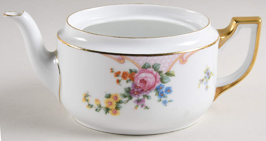 Bridal Rose (White Background) Teapot No Lid by Epiag-1