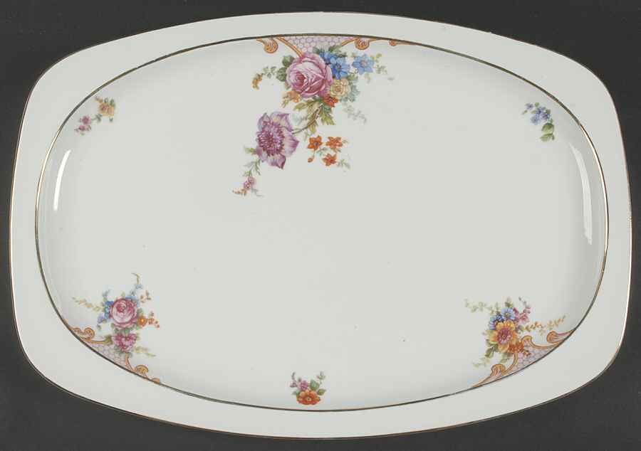 Bridal Rose (White Background) 17" Oval Serving Platter by Epiag-1