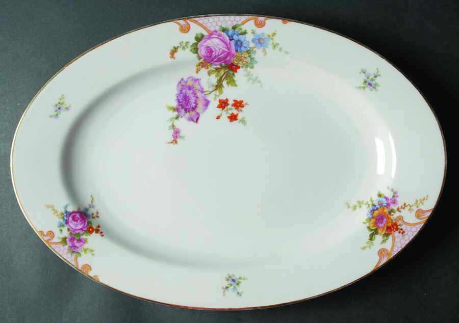 Bridal Rose (White Background) 15" Oval Serving Platter by Epiag-1