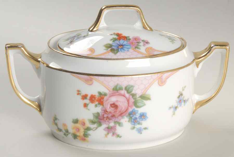 Bridal Rose (White Background) Sugar Bowl & Lid by Epiag-1