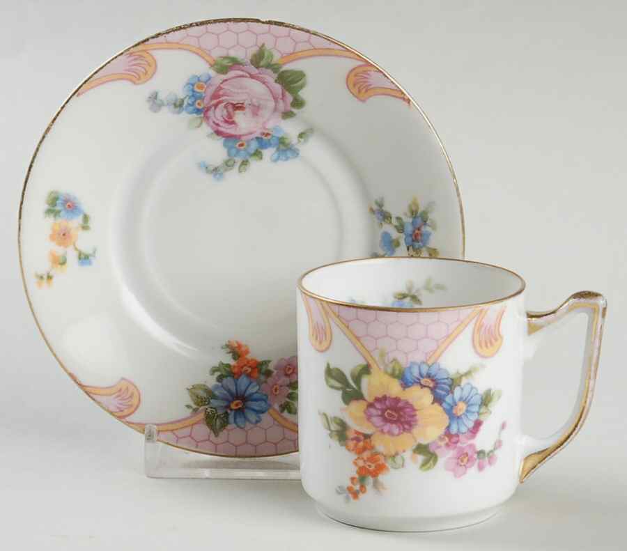Bridal Rose (White Background) Flat Demitasse Cup & Saucer Set by Epiag-1