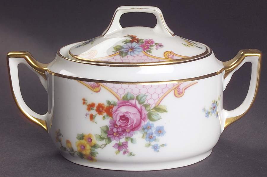 Bridal Rose (White Background) Sugar Bowl & Lid by Epiag-1