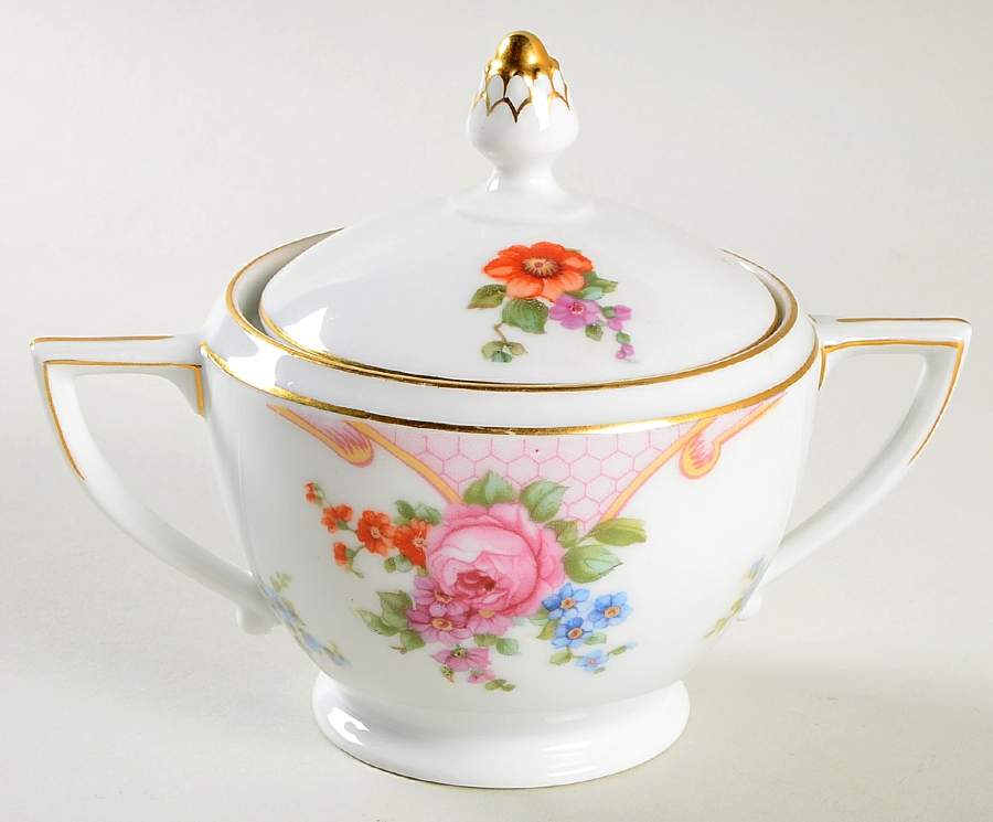 Bridal Rose (White Background) Sugar Bowl & Lid by Epiag-1