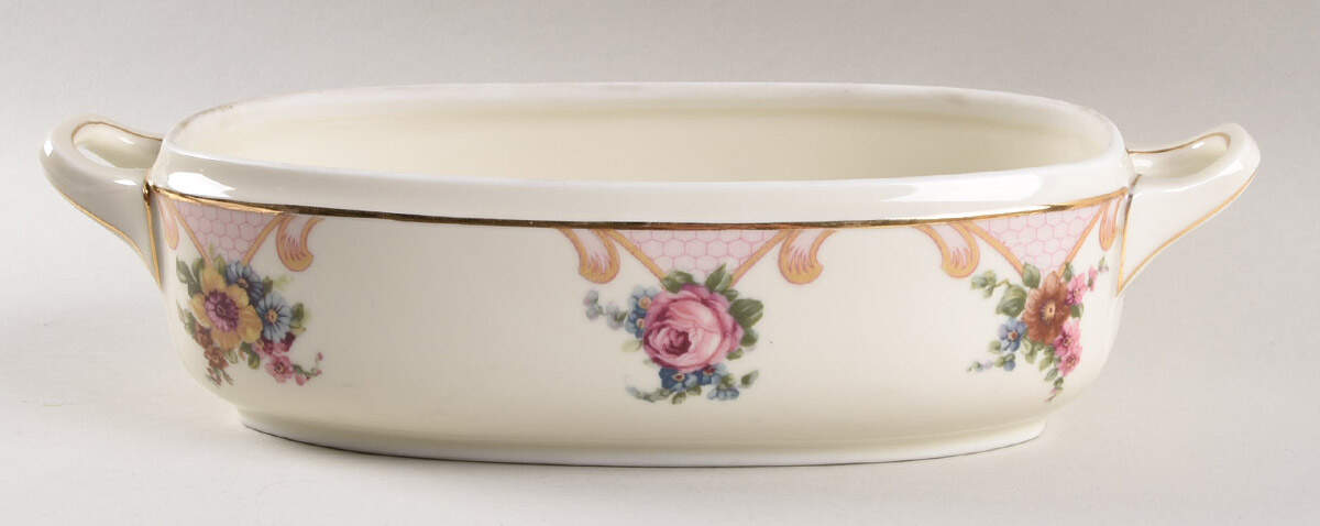 Bridal Rose (Cream Background) Oval Vegetable No Lid by Epiag-1