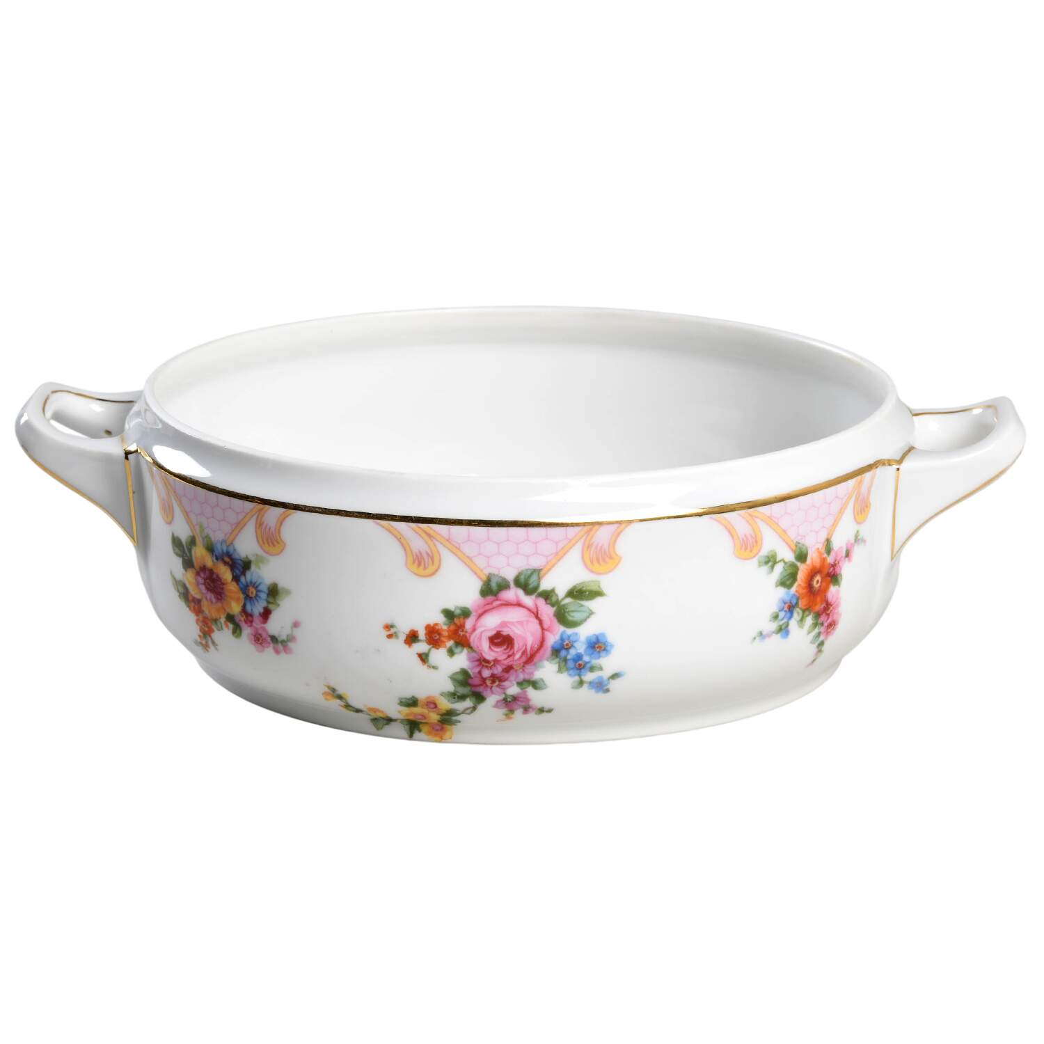 Bridal Rose (Cream Background) Round Vegetable No Lid by Epiag-1