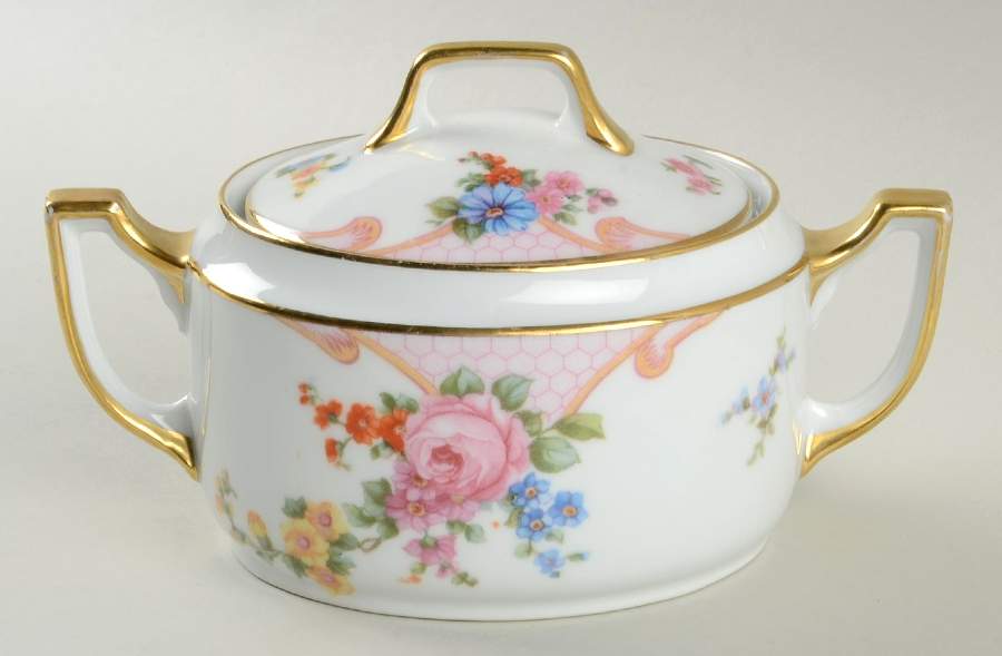 Bridal Rose (Cream Background) Sugar Bowl & Lid by Epiag-1