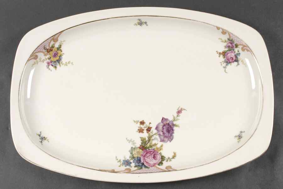 Bridal Rose (Cream Background) 17" Oval Serving Platter by Epiag-1