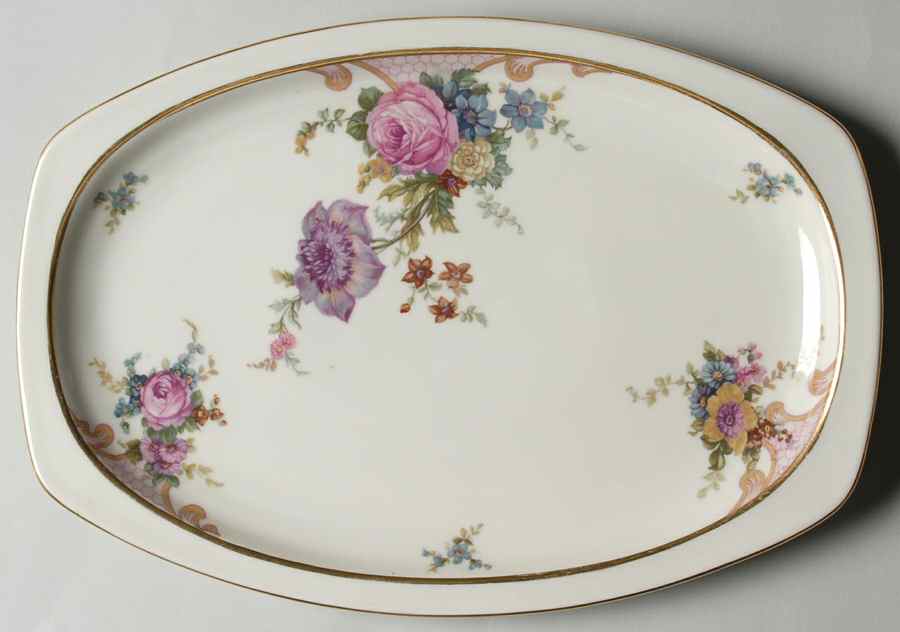 Bridal Rose (Cream Background) 12" Oval Serving Platter by Epiag-1