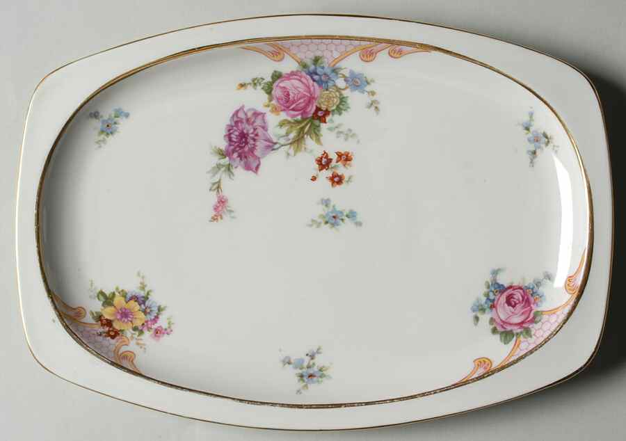 Bridal Rose (Cream Background) 10" Oval Serving Platter by Epiag-1