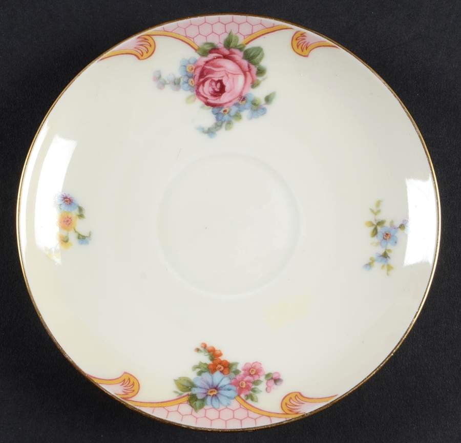 Bridal Rose (Cream Background) Saucer for Bouillon Cup by Epiag-1