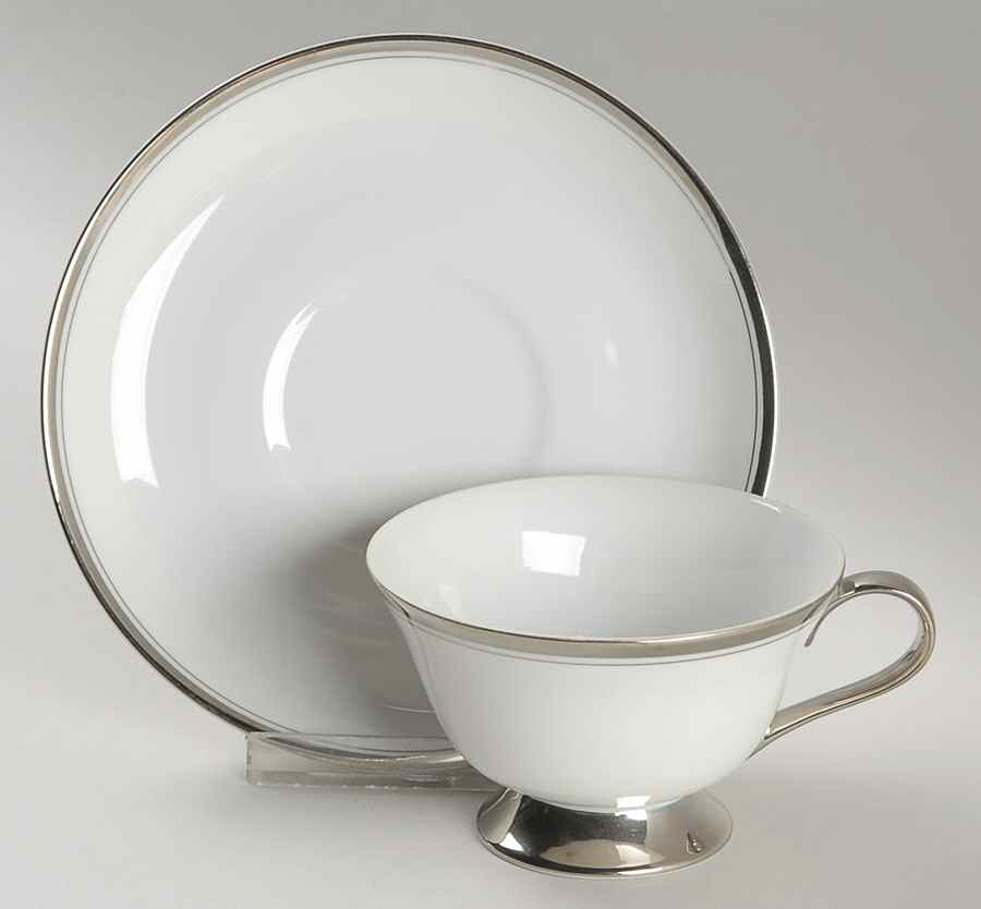 Wedding Band Footed Cup & Saucer Set by Eternal-1